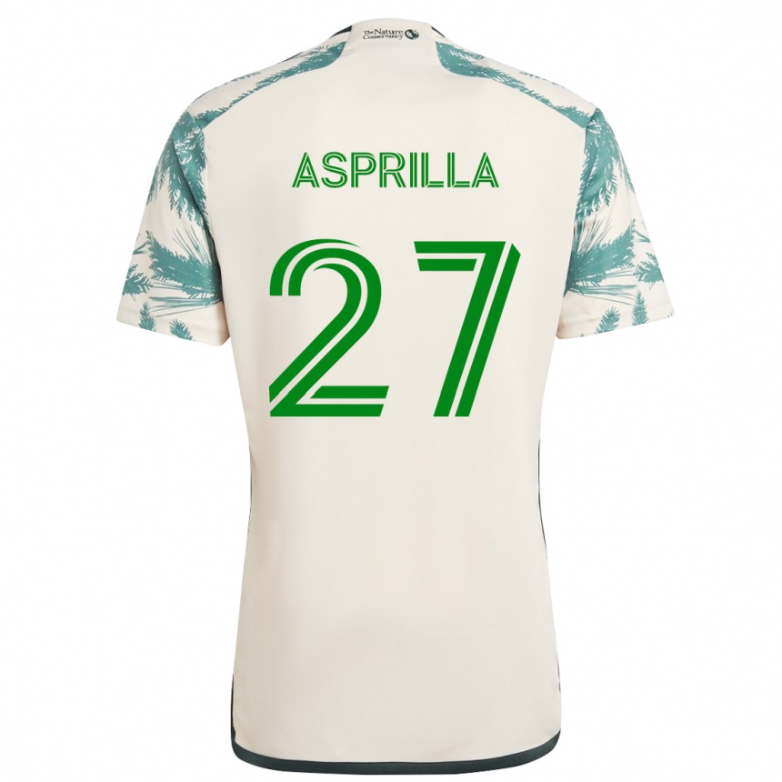 Niño Fútbol Camiseta Dairon Asprilla #27 Beige Marrón 2ª Equipación 2024/25