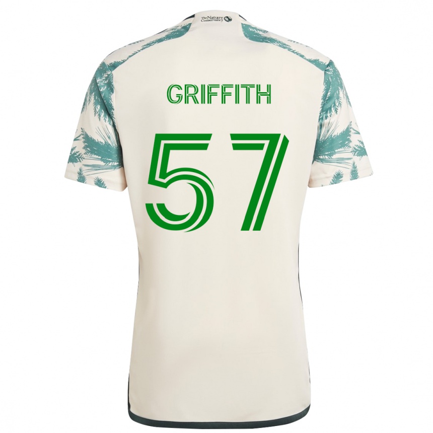 Niño Fútbol Camiseta Víctor Griffith #57 Beige Marrón 2ª Equipación 2024/25