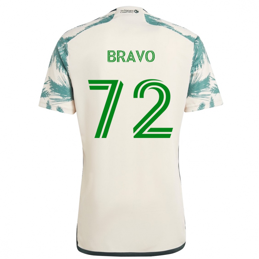 Niño Fútbol Camiseta Julian Bravo #72 Beige Marrón 2ª Equipación 2024/25