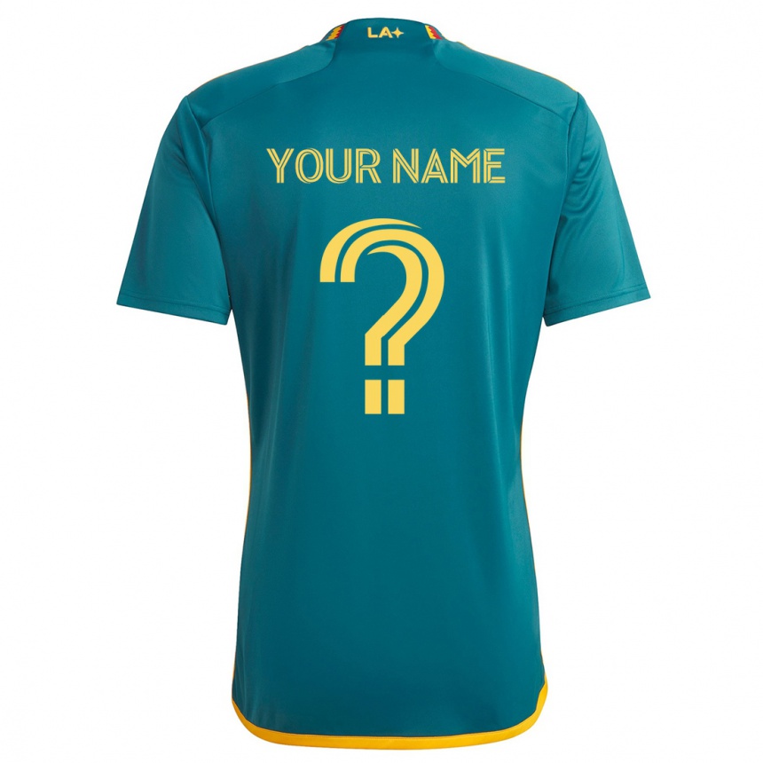 Niño Fútbol Camiseta Su Nombre #0 Verde Amarillo 2ª Equipación 2024/25