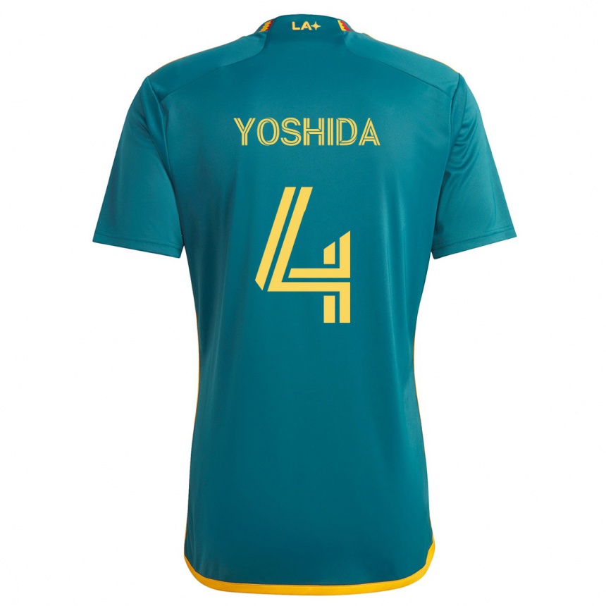 Niño Fútbol Camiseta Maya Yoshida #4 Verde Amarillo 2ª Equipación 2024/25