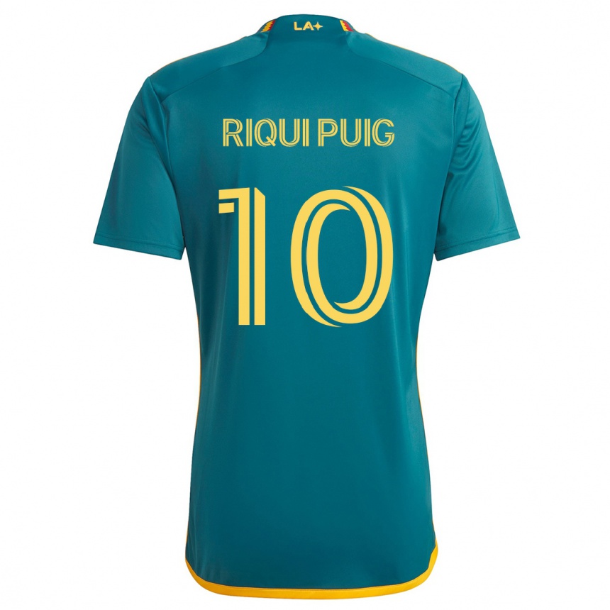 Niño Fútbol Camiseta Riqui Puig #10 Verde Amarillo 2ª Equipación 2024/25