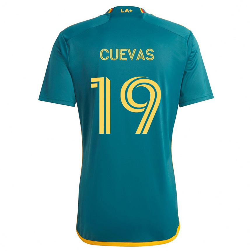 Niño Fútbol Camiseta Mauricio Cuevas #19 Verde Amarillo 2ª Equipación 2024/25