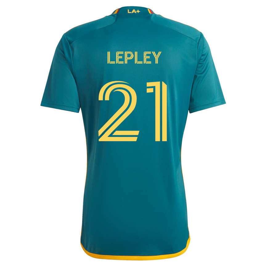 Niño Fútbol Camiseta Tucker Lepley #21 Verde Amarillo 2ª Equipación 2024/25