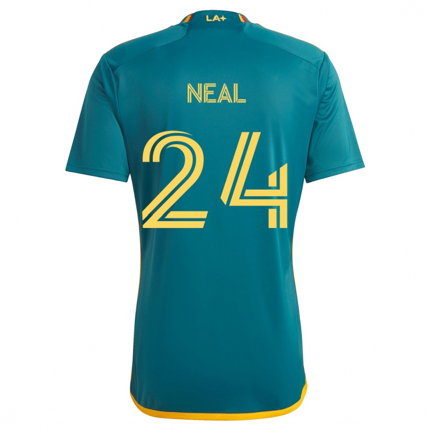 Niño Fútbol Camiseta Jalen Neal #24 Verde Amarillo 2ª Equipación 2024/25