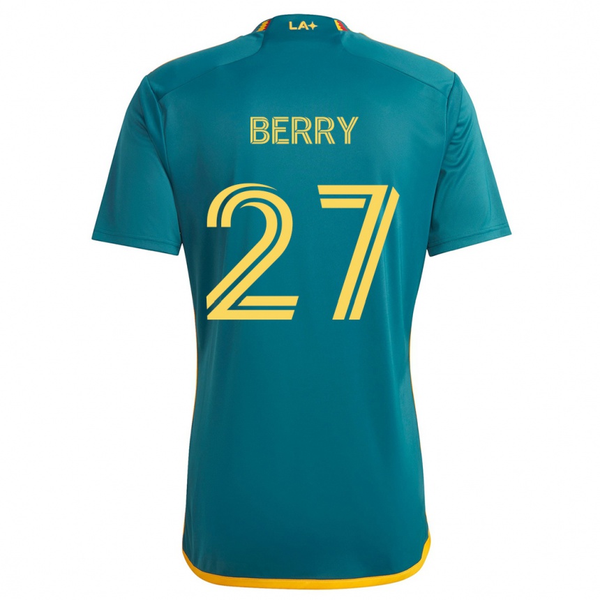 Niño Fútbol Camiseta Miguel Berry #27 Verde Amarillo 2ª Equipación 2024/25