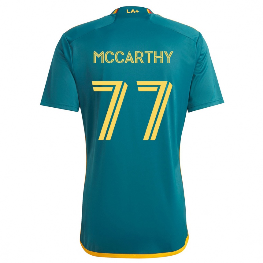 Niño Fútbol Camiseta John Mccarthy #77 Verde Amarillo 2ª Equipación 2024/25