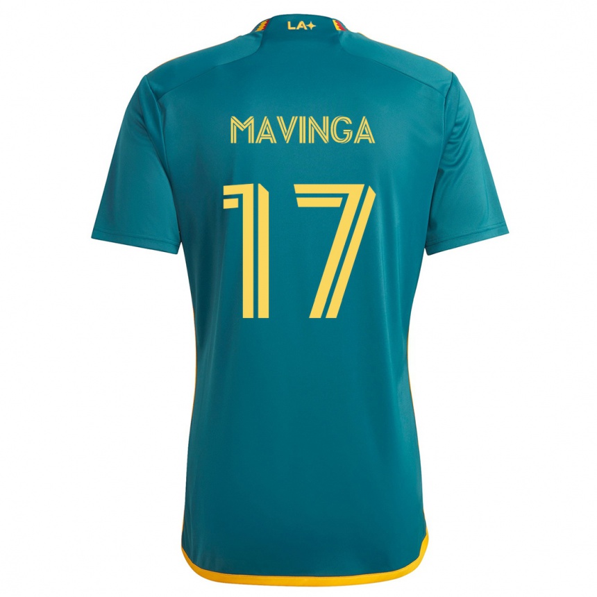 Niño Fútbol Camiseta Chris Mavinga #17 Verde Amarillo 2ª Equipación 2024/25