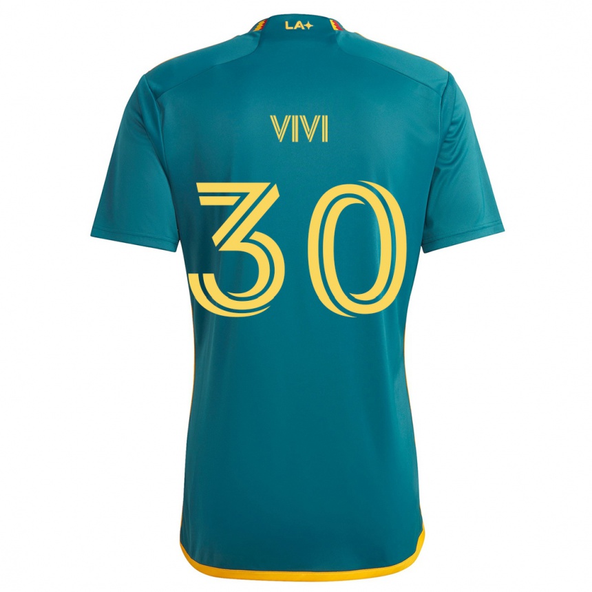 Niño Fútbol Camiseta Gino Vivi #30 Verde Amarillo 2ª Equipación 2024/25