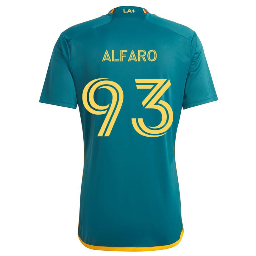 Niño Fútbol Camiseta Tony Alfaro #93 Verde Amarillo 2ª Equipación 2024/25