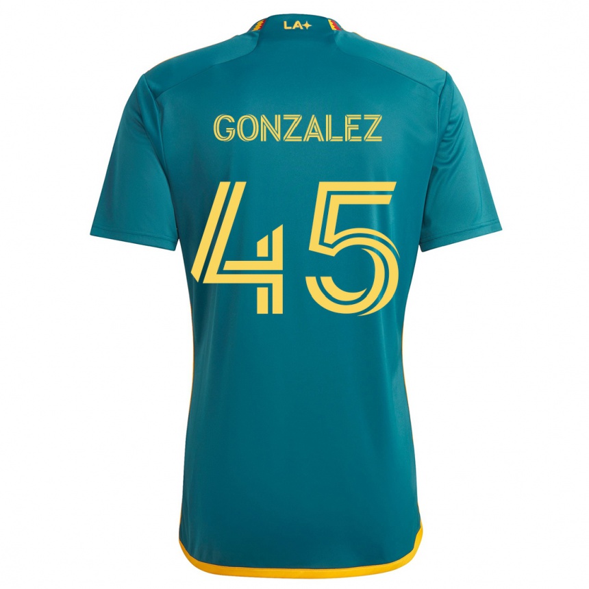 Niño Fútbol Camiseta Adrián González #45 Verde Amarillo 2ª Equipación 2024/25