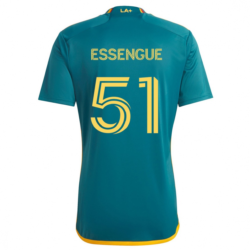 Niño Fútbol Camiseta Ascel Essengue #51 Verde Amarillo 2ª Equipación 2024/25