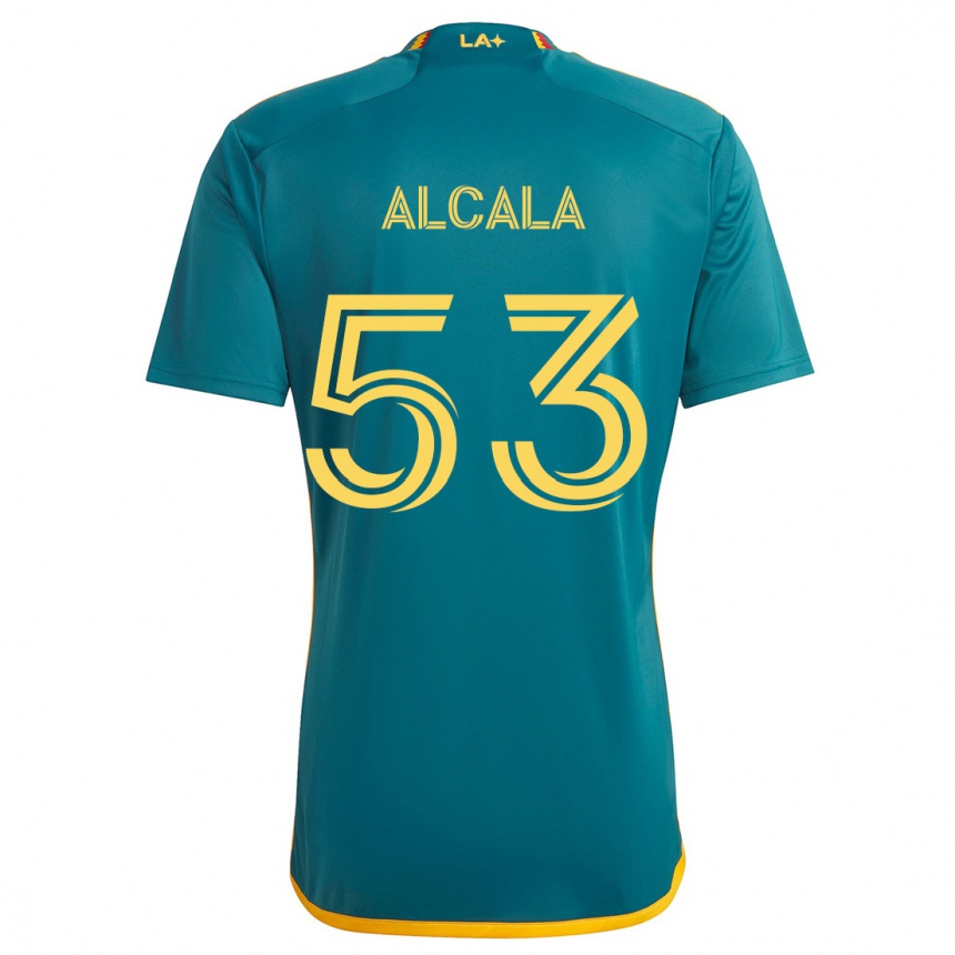 Niño Fútbol Camiseta Álex Alcalá #53 Verde Amarillo 2ª Equipación 2024/25