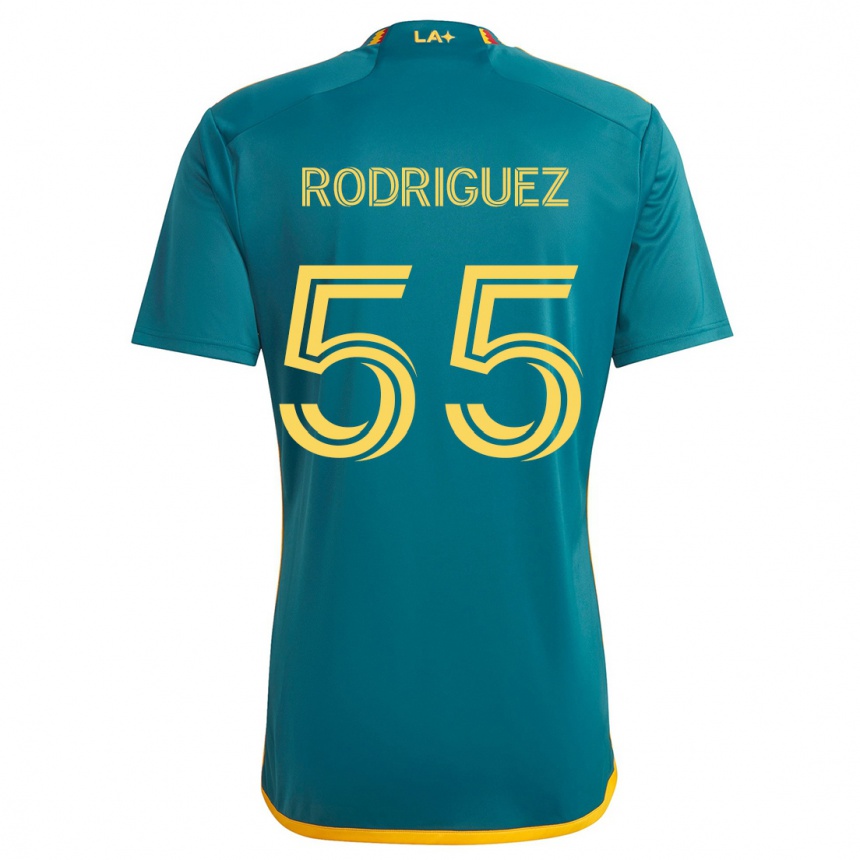 Niño Fútbol Camiseta Diego Rodriguez #55 Verde Amarillo 2ª Equipación 2024/25