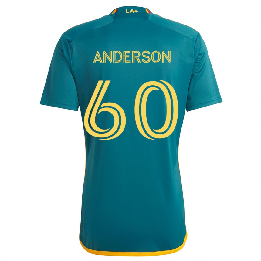 Niño Fútbol Camiseta Nolan Anderson #60 Verde Amarillo 2ª Equipación 2024/25