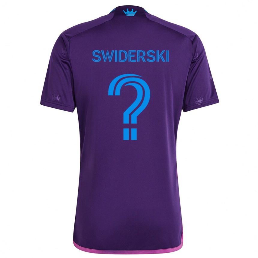 Niño Fútbol Camiseta Karol Swiderski #0 Azul Morado 2ª Equipación 2024/25