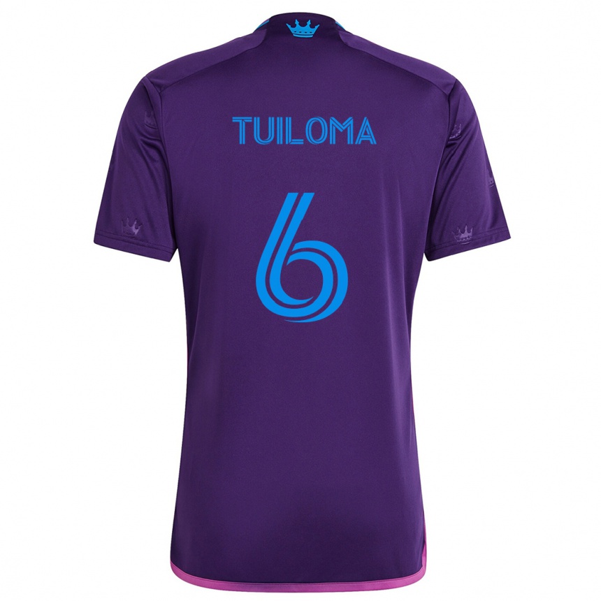 Niño Fútbol Camiseta Bill Tuiloma #6 Azul Morado 2ª Equipación 2024/25