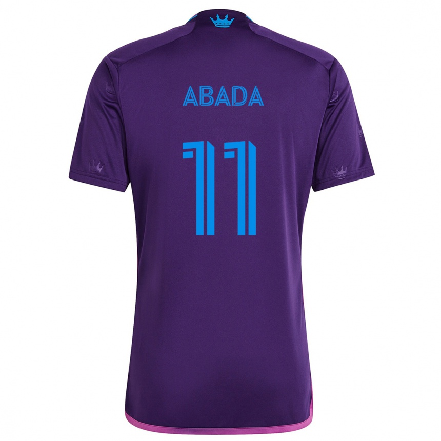 Niño Fútbol Camiseta Liel Abada #11 Azul Morado 2ª Equipación 2024/25