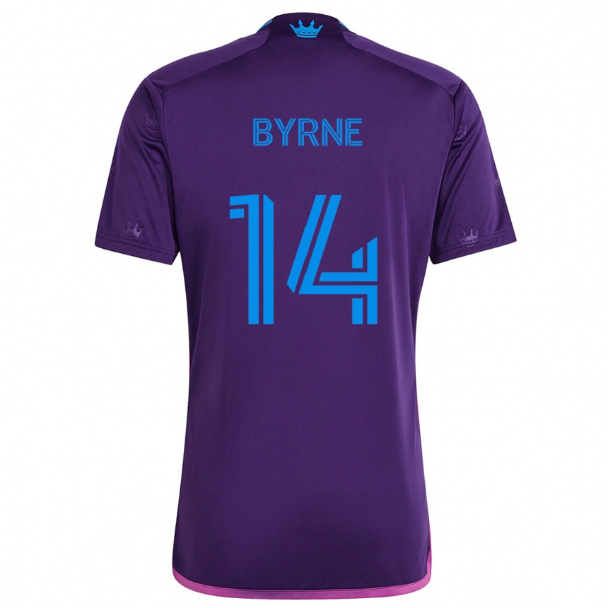 Niño Fútbol Camiseta Nathan Byrne #14 Azul Morado 2ª Equipación 2024/25