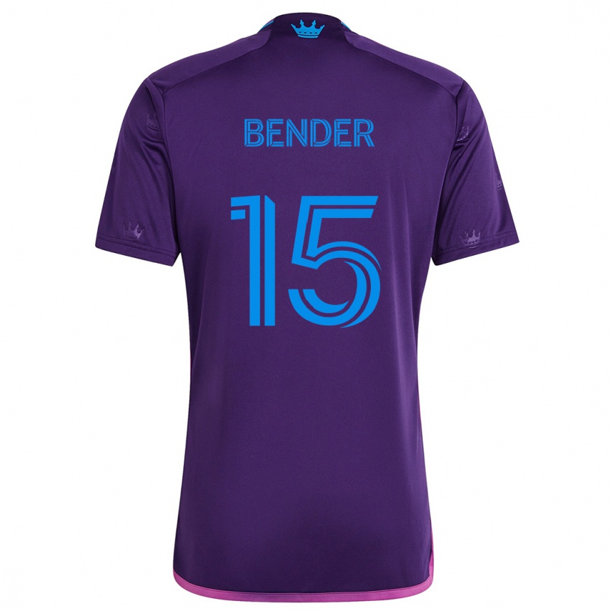 Niño Fútbol Camiseta Ben Bender #15 Azul Morado 2ª Equipación 2024/25