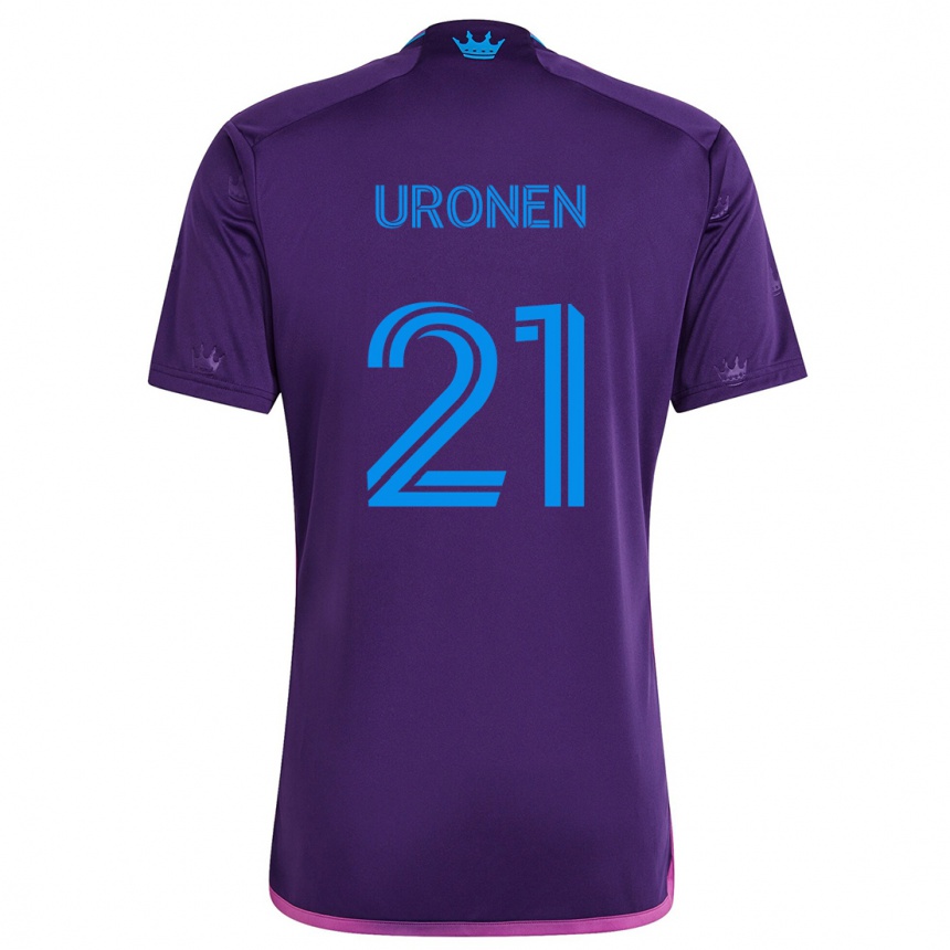 Niño Fútbol Camiseta Jere Uronen #21 Azul Morado 2ª Equipación 2024/25