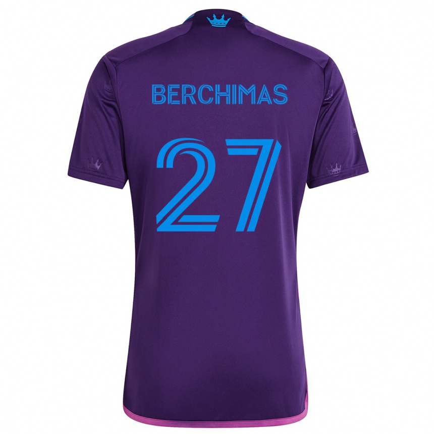 Niño Fútbol Camiseta Nimfasha Berchimas #27 Azul Morado 2ª Equipación 2024/25