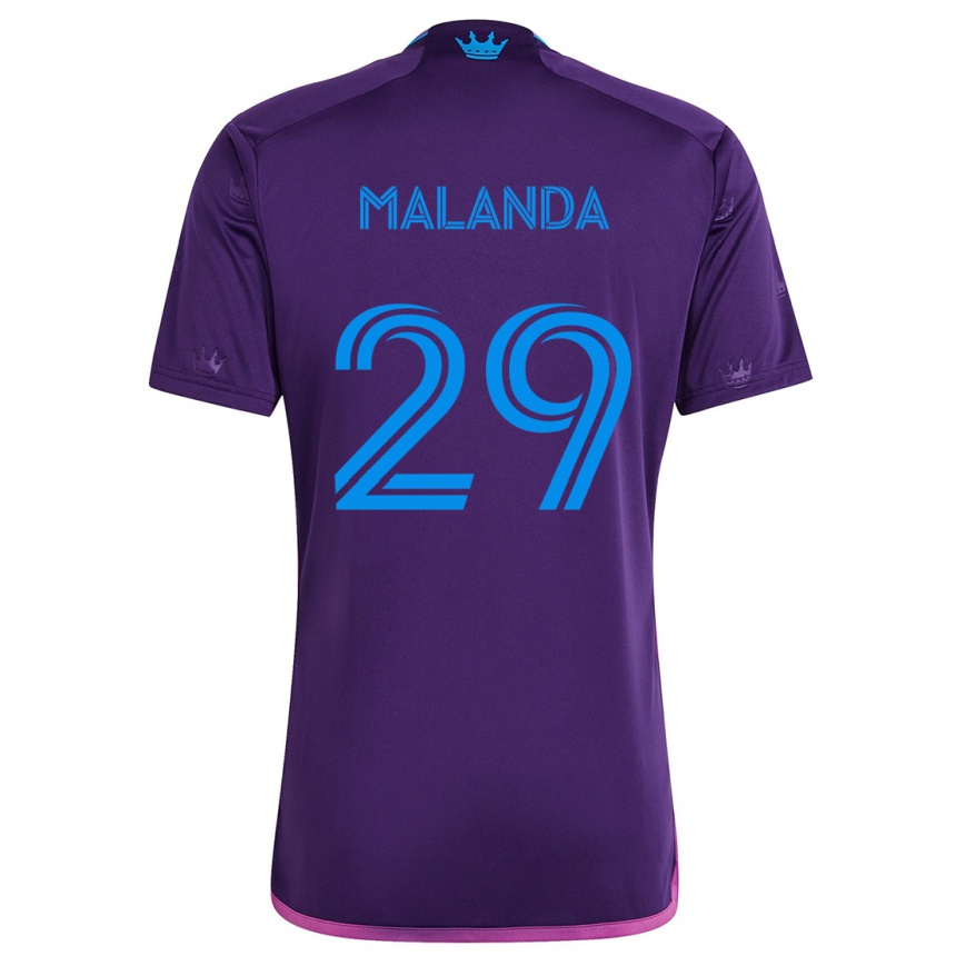 Niño Fútbol Camiseta Adilson Malanda #29 Azul Morado 2ª Equipación 2024/25