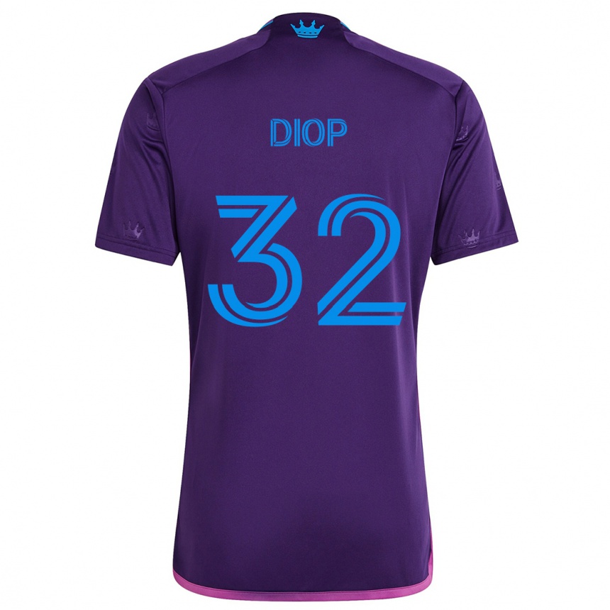 Niño Fútbol Camiseta Hamady Diop #32 Azul Morado 2ª Equipación 2024/25