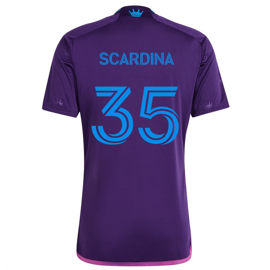 Niño Fútbol Camiseta Nick Scardina #35 Azul Morado 2ª Equipación 2024/25