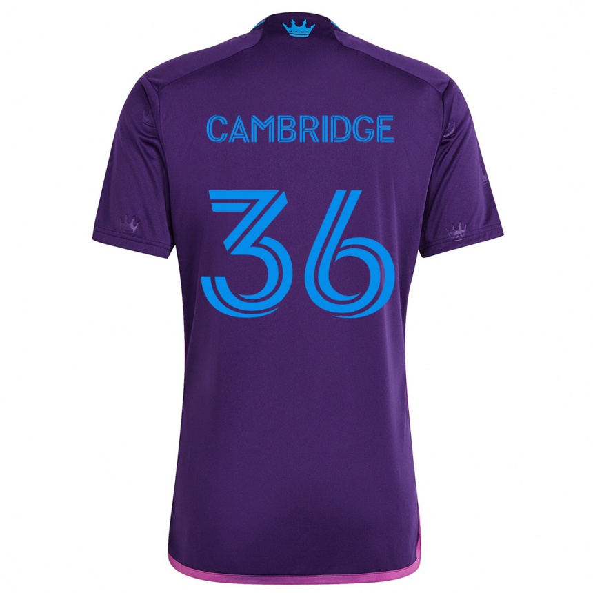 Niño Fútbol Camiseta Brandon Cambridge #36 Azul Morado 2ª Equipación 2024/25