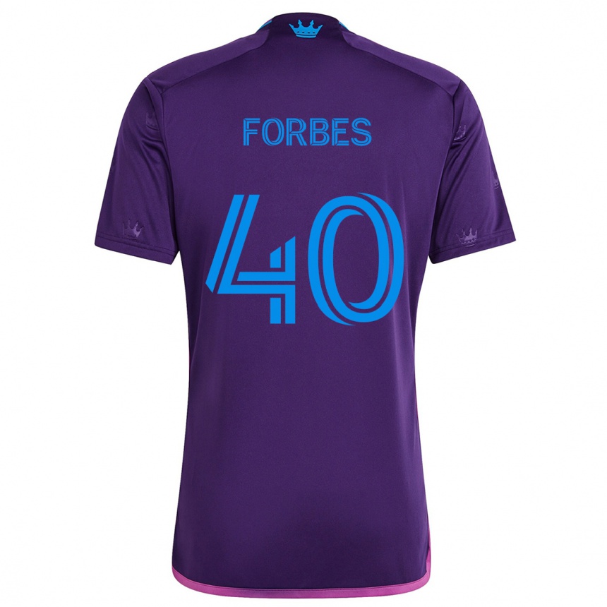 Niño Fútbol Camiseta Jahlane Forbes #40 Azul Morado 2ª Equipación 2024/25