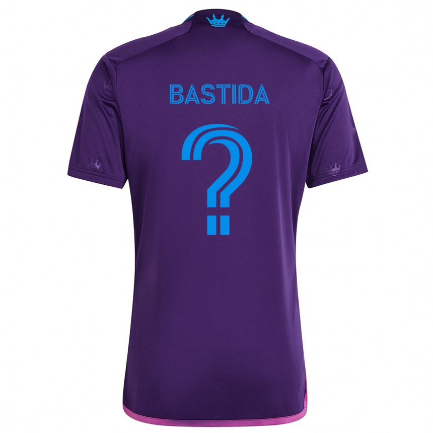 Niño Fútbol Camiseta Juan Martinez-Bastida #0 Azul Morado 2ª Equipación 2024/25