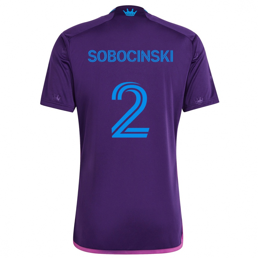 Niño Fútbol Camiseta Jan Sobocinski #2 Azul Morado 2ª Equipación 2024/25