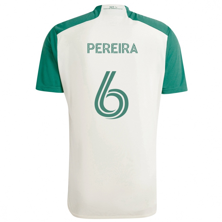 Niño Fútbol Camiseta Daniel Pereira #6 Colores Tostados Verde 2ª Equipación 2024/25