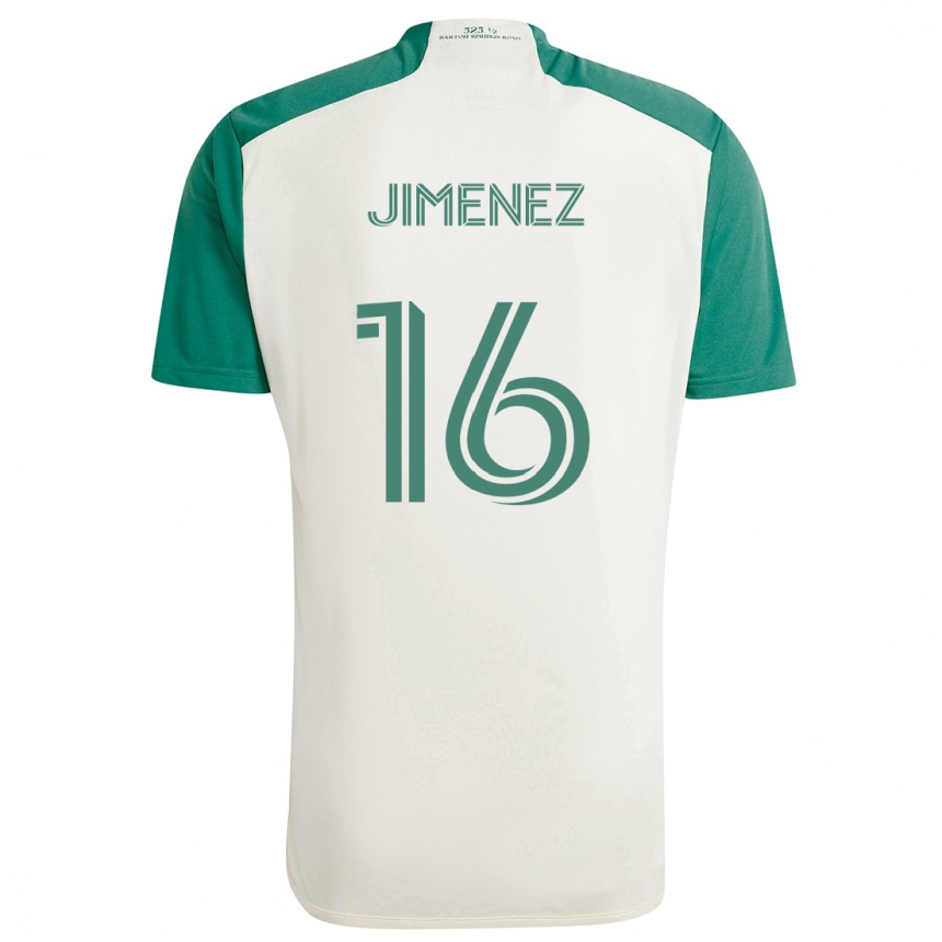 Niño Fútbol Camiseta Héctor Jiménez #16 Colores Tostados Verde 2ª Equipación 2024/25