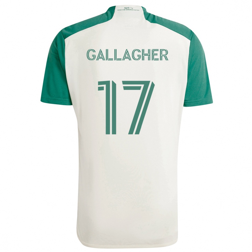 Niño Fútbol Camiseta Jon Gallagher #17 Colores Tostados Verde 2ª Equipación 2024/25