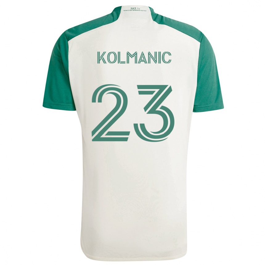 Niño Fútbol Camiseta Zan Kolmanic #23 Colores Tostados Verde 2ª Equipación 2024/25