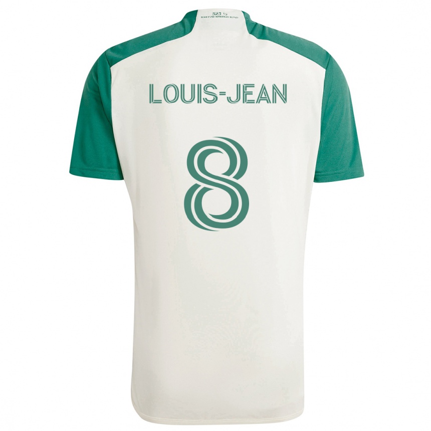 Niño Fútbol Camiseta Steeve Louis-Jean #8 Colores Tostados Verde 2ª Equipación 2024/25