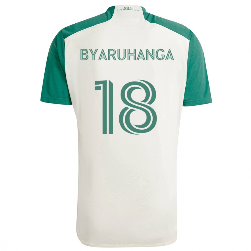 Niño Fútbol Camiseta Bobosi Byaruhanga #18 Colores Tostados Verde 2ª Equipación 2024/25