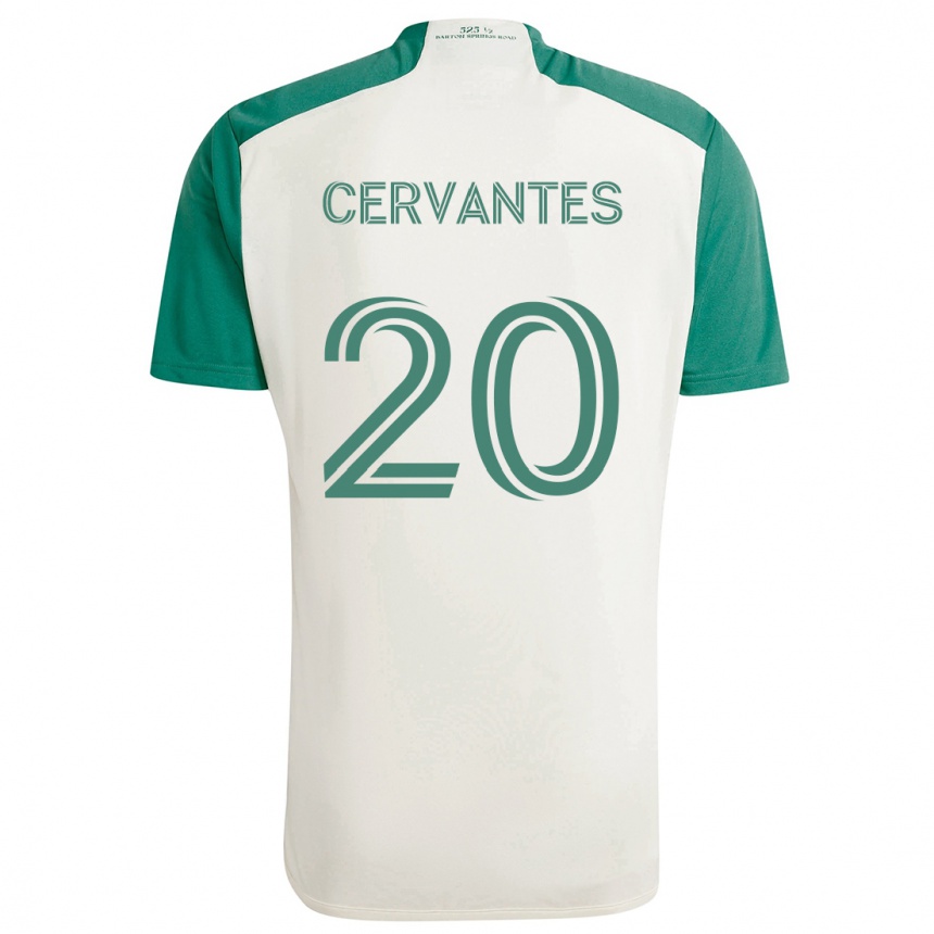 Niño Fútbol Camiseta Aaron Cervantes #20 Colores Tostados Verde 2ª Equipación 2024/25