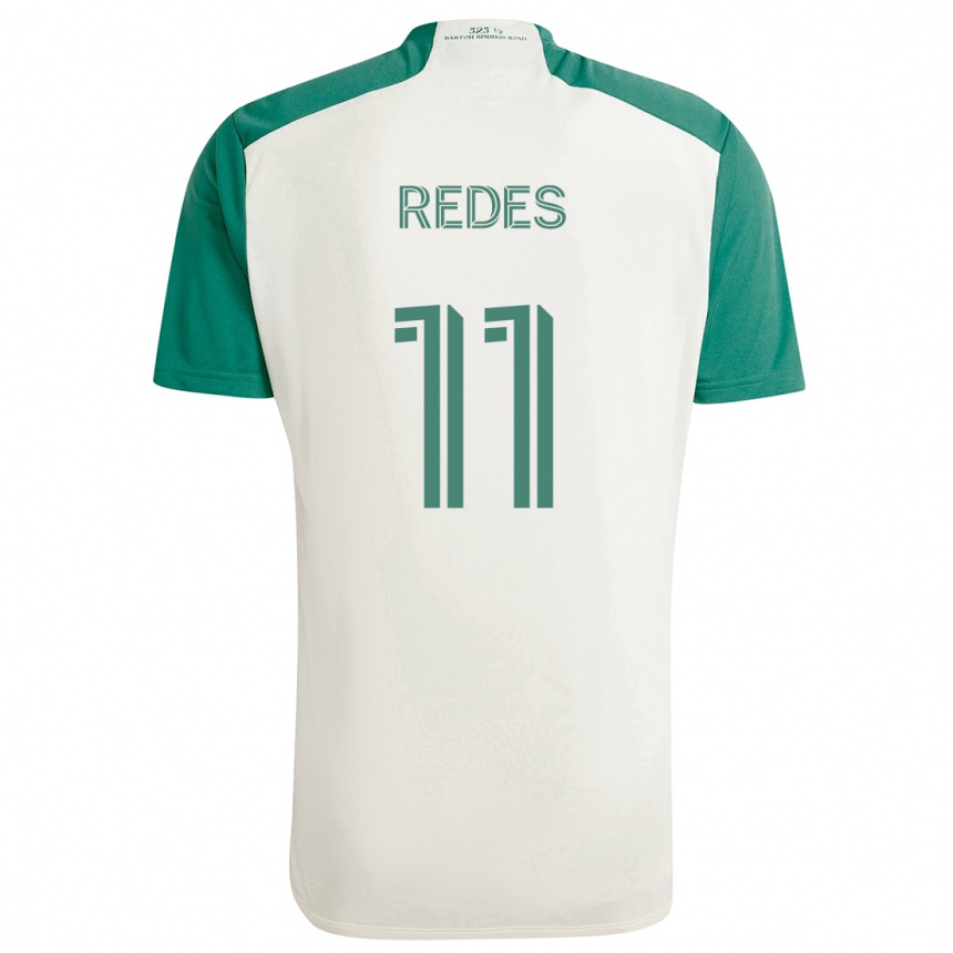 Niño Fútbol Camiseta Rodney Redes #11 Colores Tostados Verde 2ª Equipación 2024/25