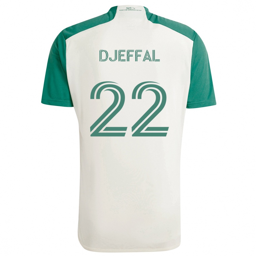 Niño Fútbol Camiseta Sofiane Djeffal #22 Colores Tostados Verde 2ª Equipación 2024/25