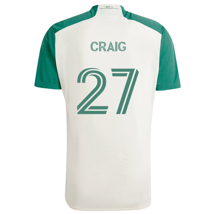 Niño Fútbol Camiseta Brandan Craig #27 Colores Tostados Verde 2ª Equipación 2024/25