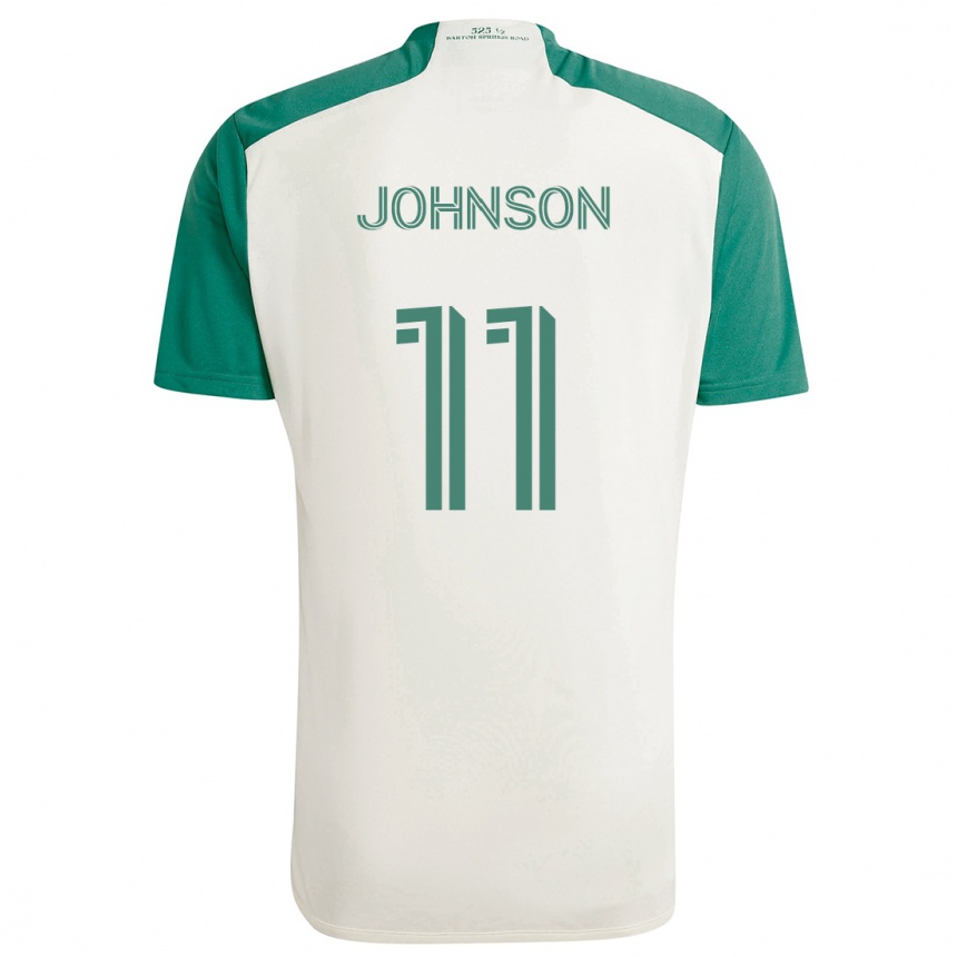 Niño Fútbol Camiseta Emmanuel Johnson #11 Colores Tostados Verde 2ª Equipación 2024/25