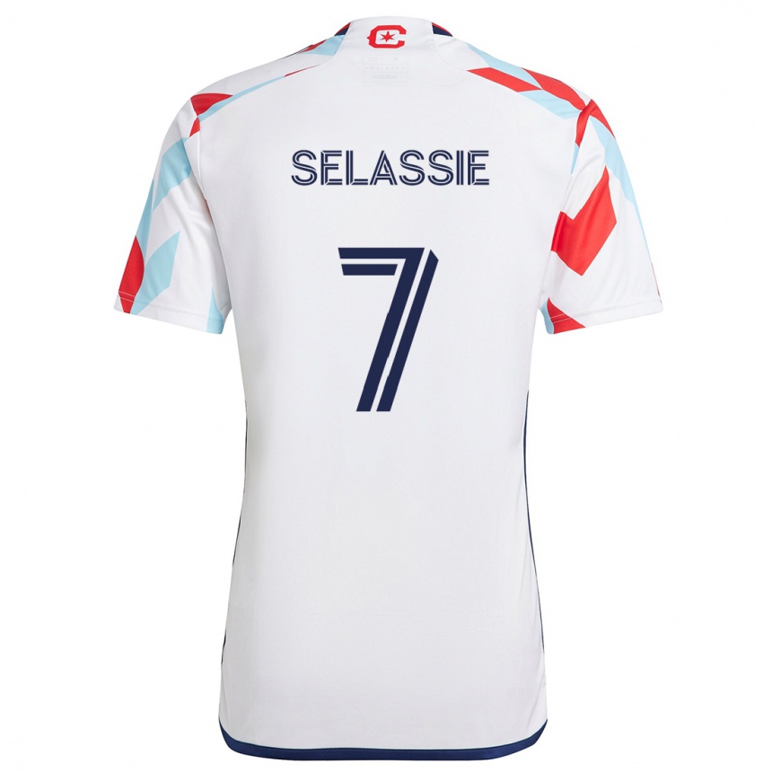 Niño Fútbol Camiseta Maren Haile-Selassie #7 Blanco Rojo Azul 2ª Equipación 2024/25