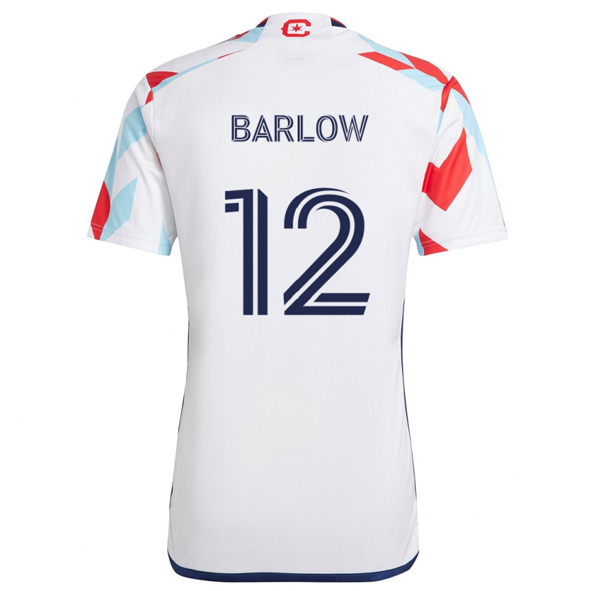 Niño Fútbol Camiseta Tom Barlow #12 Blanco Rojo Azul 2ª Equipación 2024/25