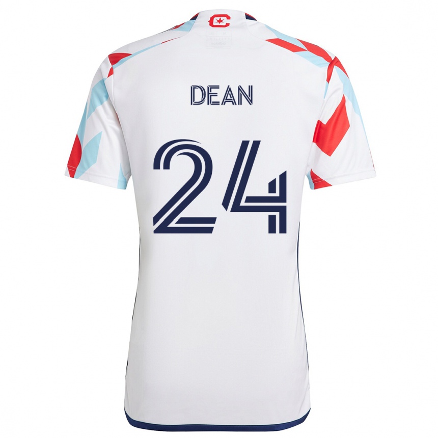 Niño Fútbol Camiseta Jonathan Dean #24 Blanco Rojo Azul 2ª Equipación 2024/25