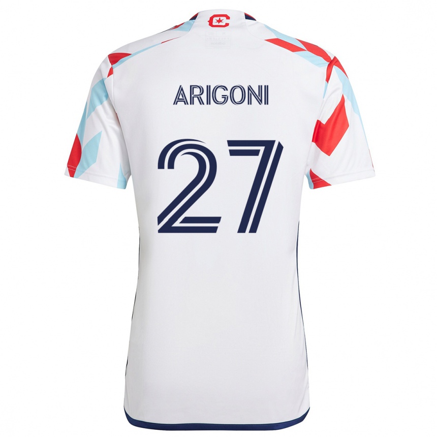 Niño Fútbol Camiseta Allan Arigoni #27 Blanco Rojo Azul 2ª Equipación 2024/25