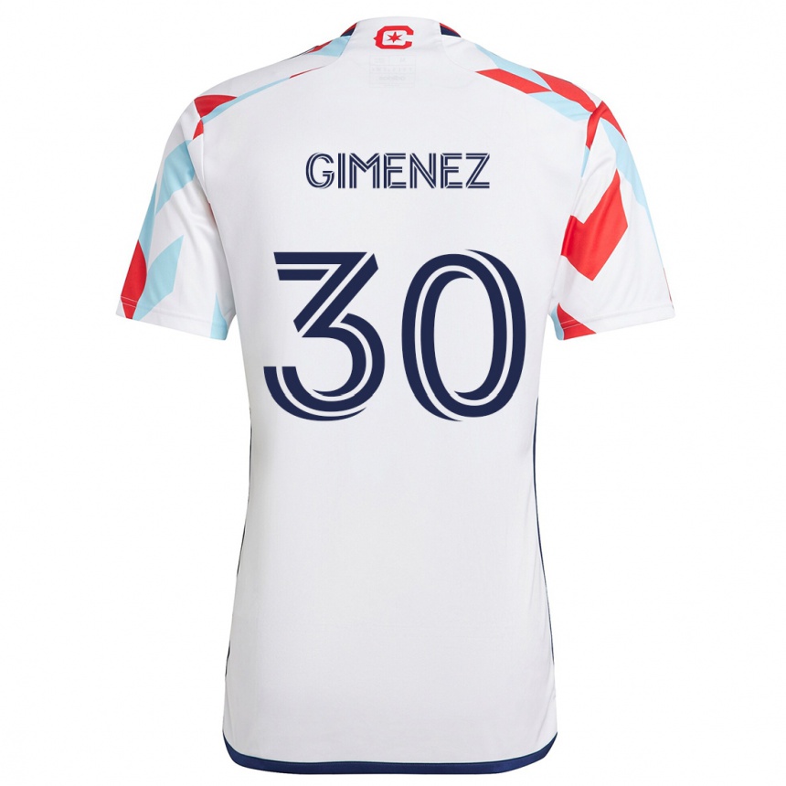 Niño Fútbol Camiseta Gastón Giménez #30 Blanco Rojo Azul 2ª Equipación 2024/25