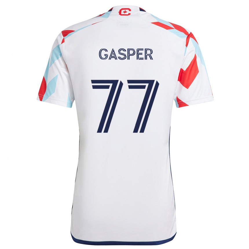 Niño Fútbol Camiseta Chase Gasper #77 Blanco Rojo Azul 2ª Equipación 2024/25